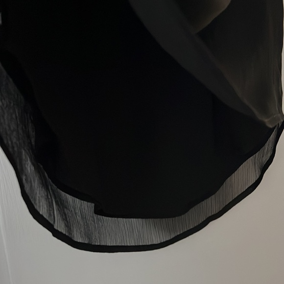 NWT Women’s Ann Taylor Loft Black Short Sleeve High Neck Work Blouse Shirt Sz XS - Picture 7 of 8